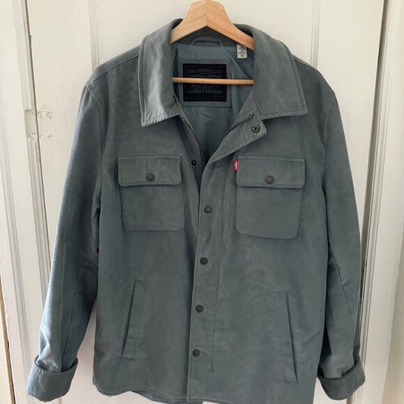 Levi's Mens Corduroy Jacket Size Medium Blue Seafoam Green - Picture 1 of 4